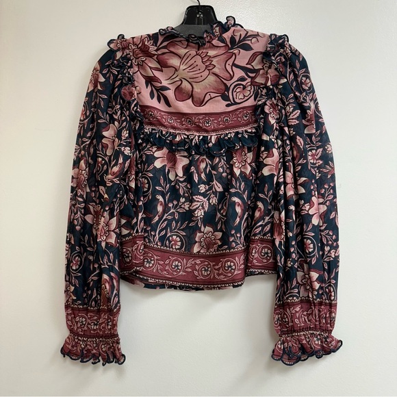 FARM Rio Ainika Charm Teal Long Sleeve Blouse - Picture 4 of 8